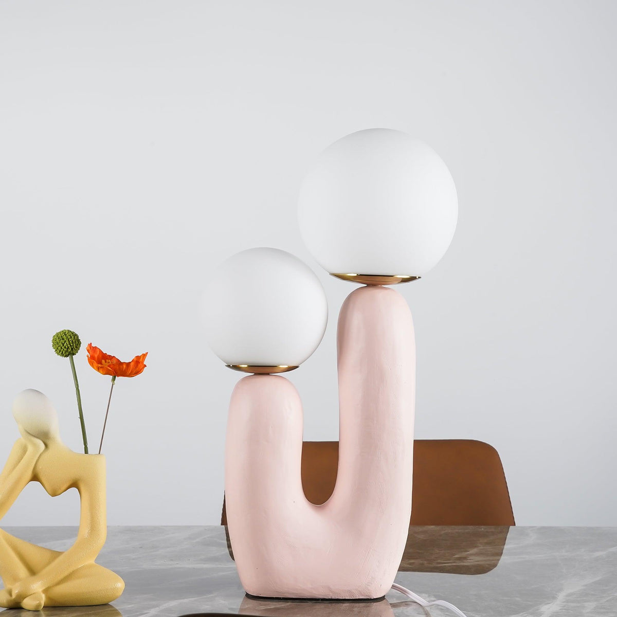 Elyrain lámpara de mesa artística de resina