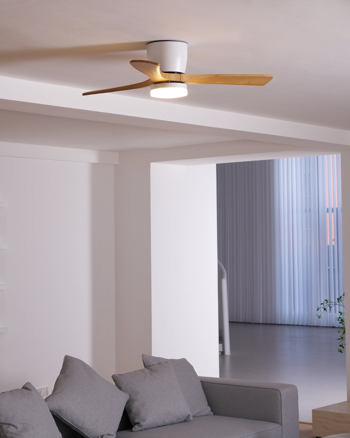 Ventilador de Techo con Luz Ezra Nórdico de Madera