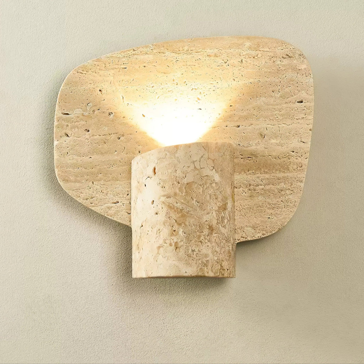 Bryke aplique de pared en travertino con cilindro