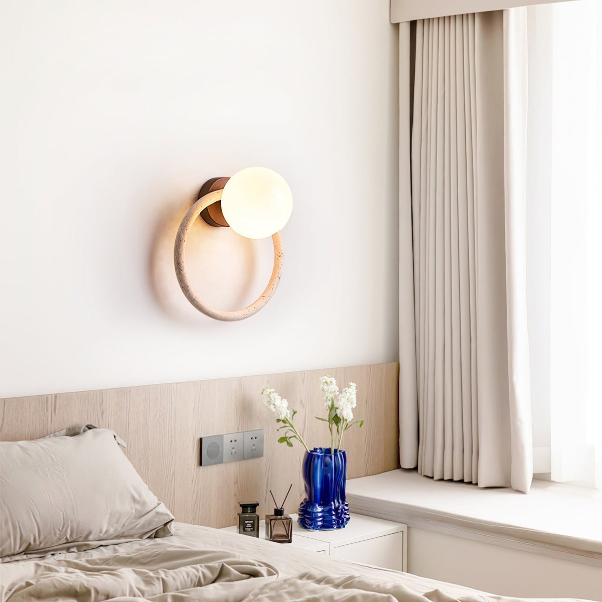 Idoryra aplique de pared en travertino