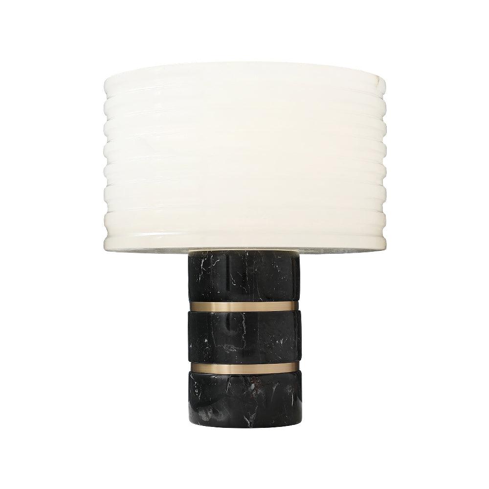 Elmarir lámpara de mesa Ribbed alabastro
