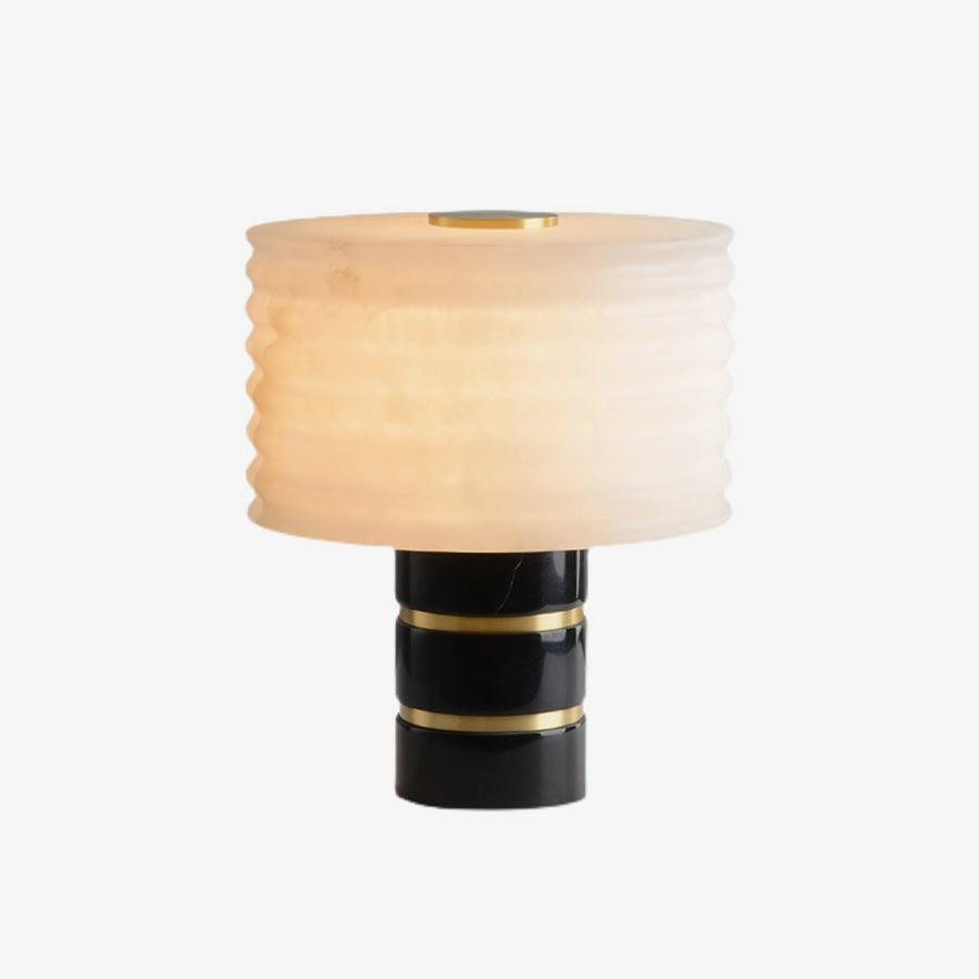 Elmarir lámpara de mesa Ribbed alabastro