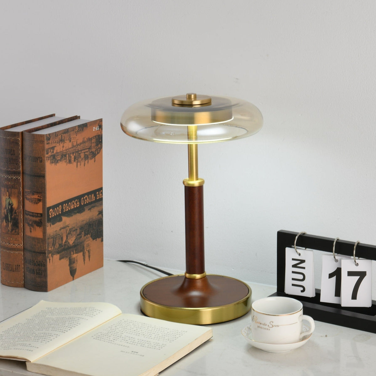 Layla lámpara de mesa Vintage de vidrio
