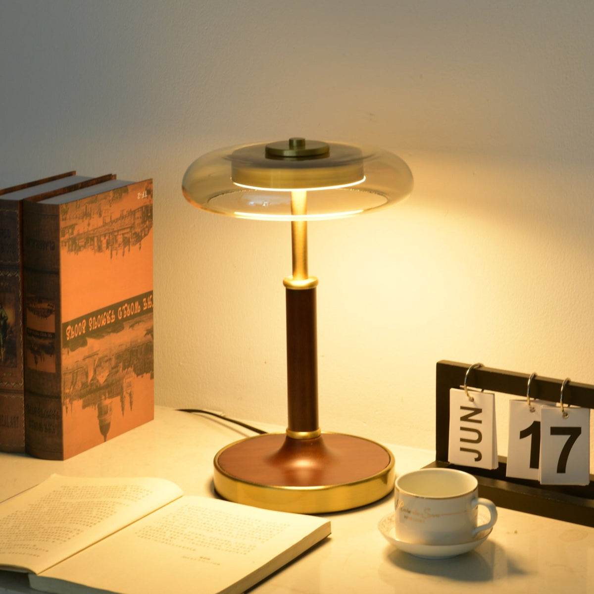 Layla lámpara de mesa Vintage de vidrio