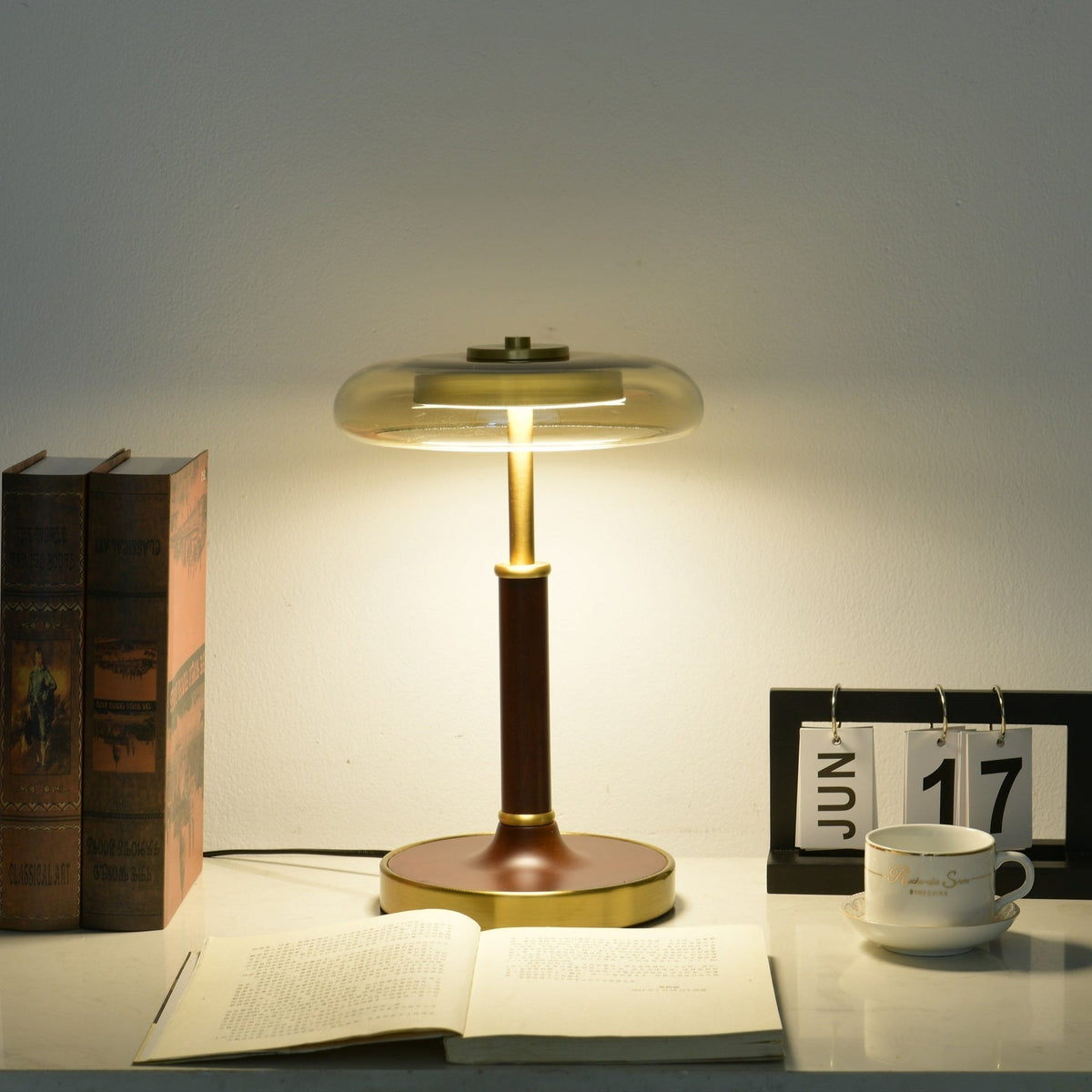 Layla lámpara de mesa Vintage de vidrio