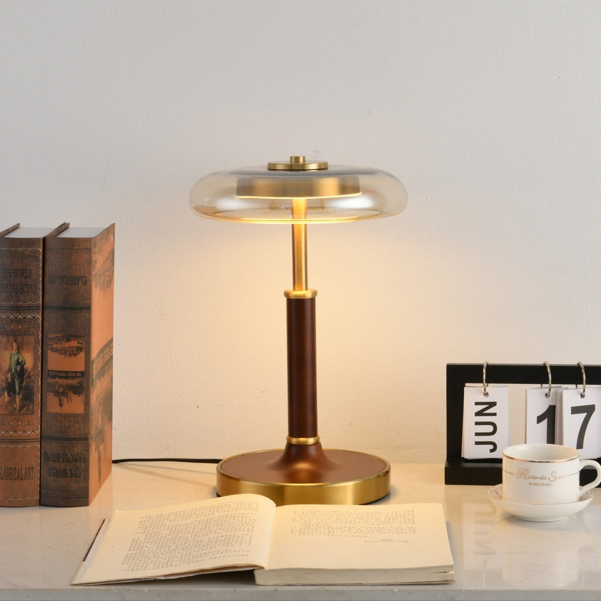 Layla lámpara de mesa Vintage de vidrio