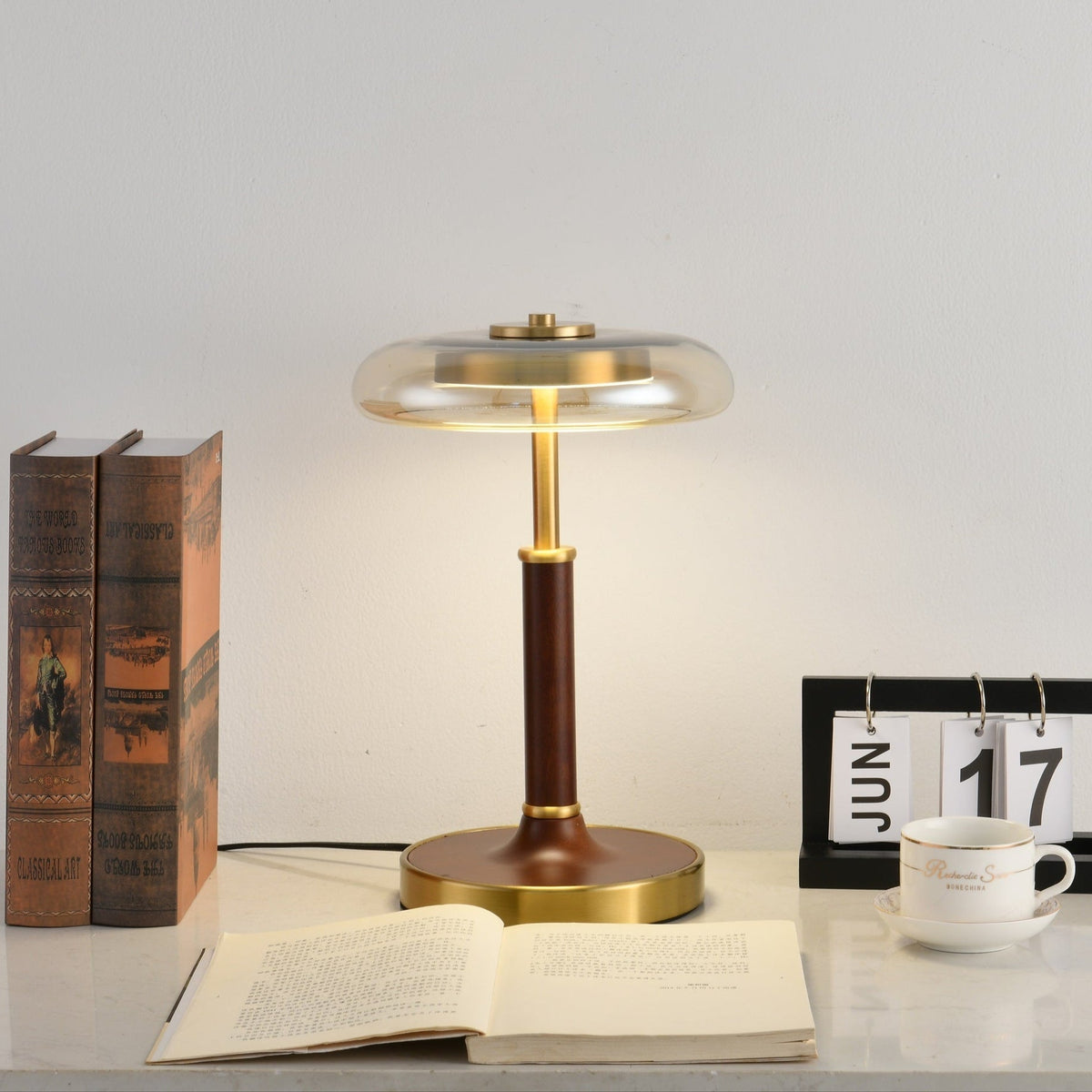 Layla lámpara de mesa Vintage de vidrio