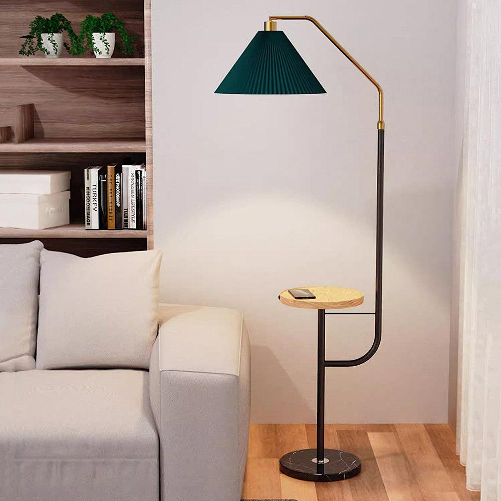 Nexc lámpara de pie de madera y mármol