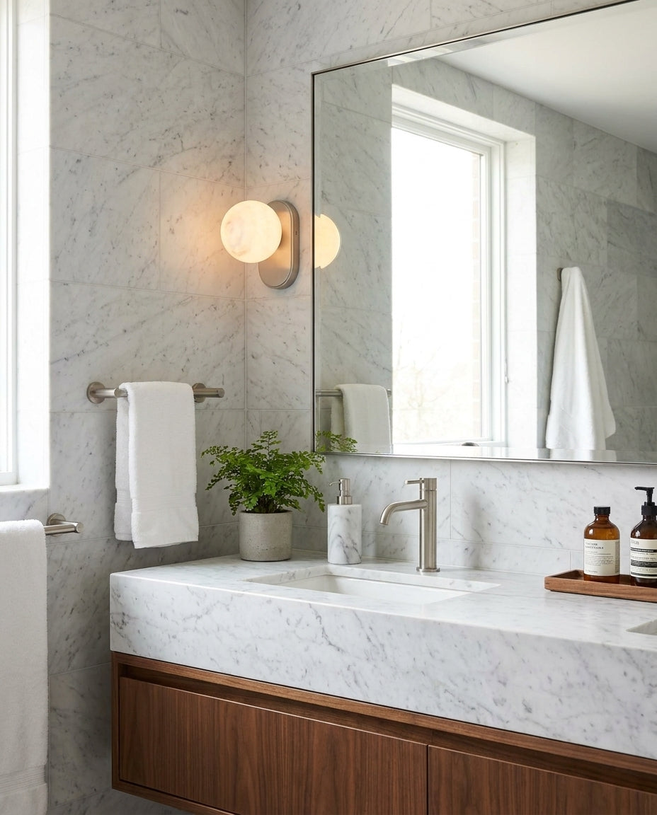 Aplique de alabastro con esfera Hensford