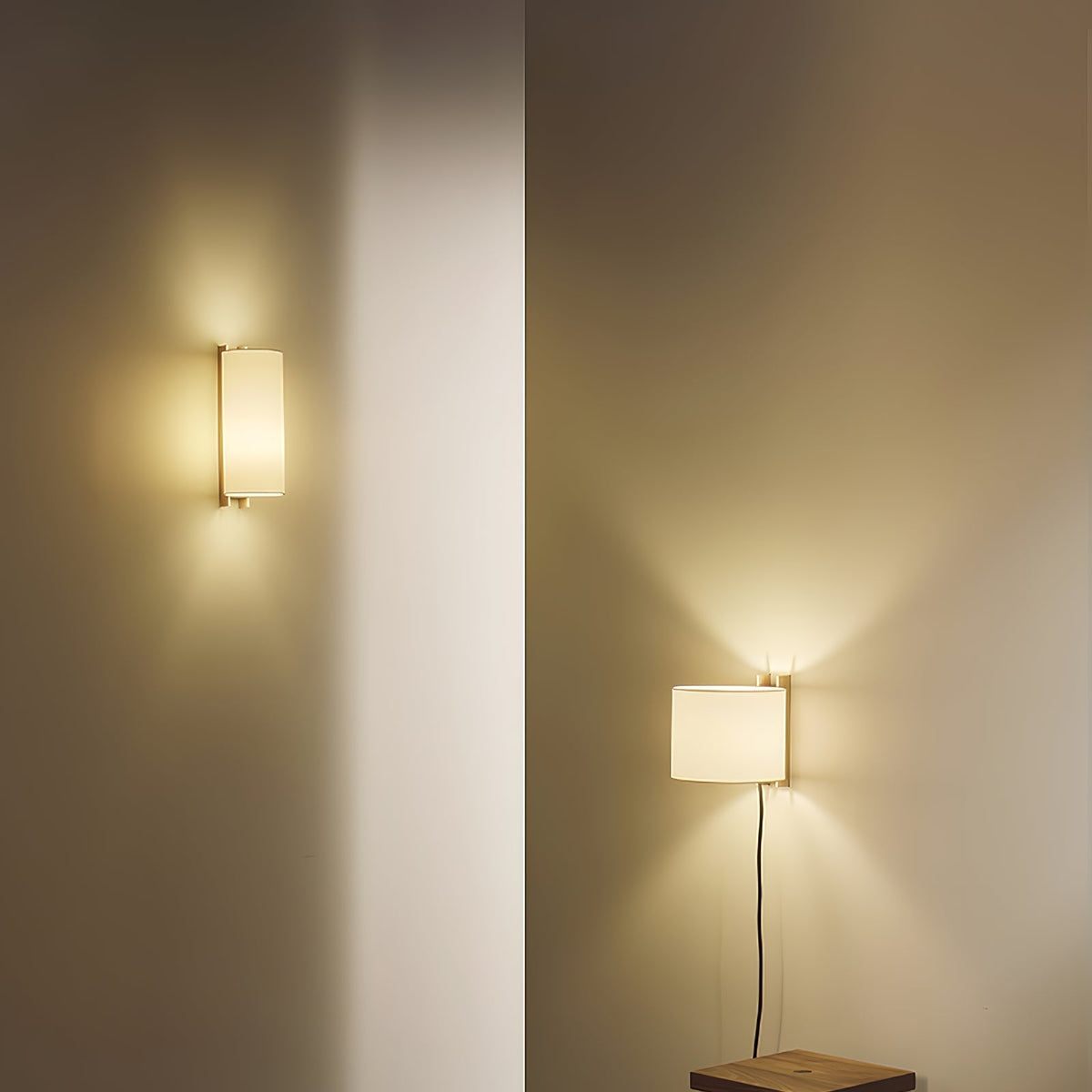 Mirarenne aplique de pared minimalista con pantalla de tejido