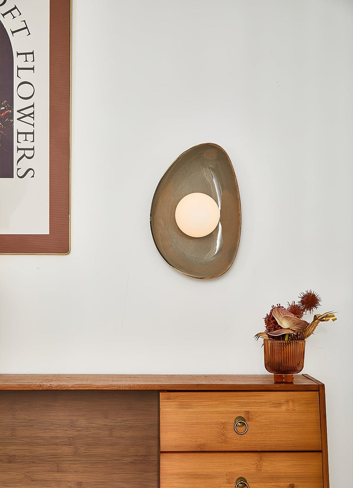 Ertalila aplique de pared elegancia Pebble Disc cerámica