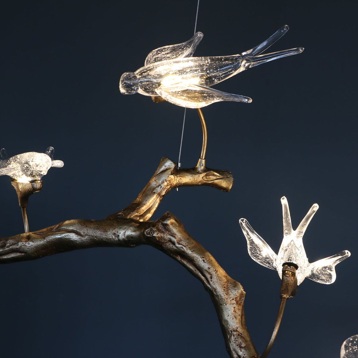 Dovemere Lámpara de Araña Lineal de Ramas y Pájaros