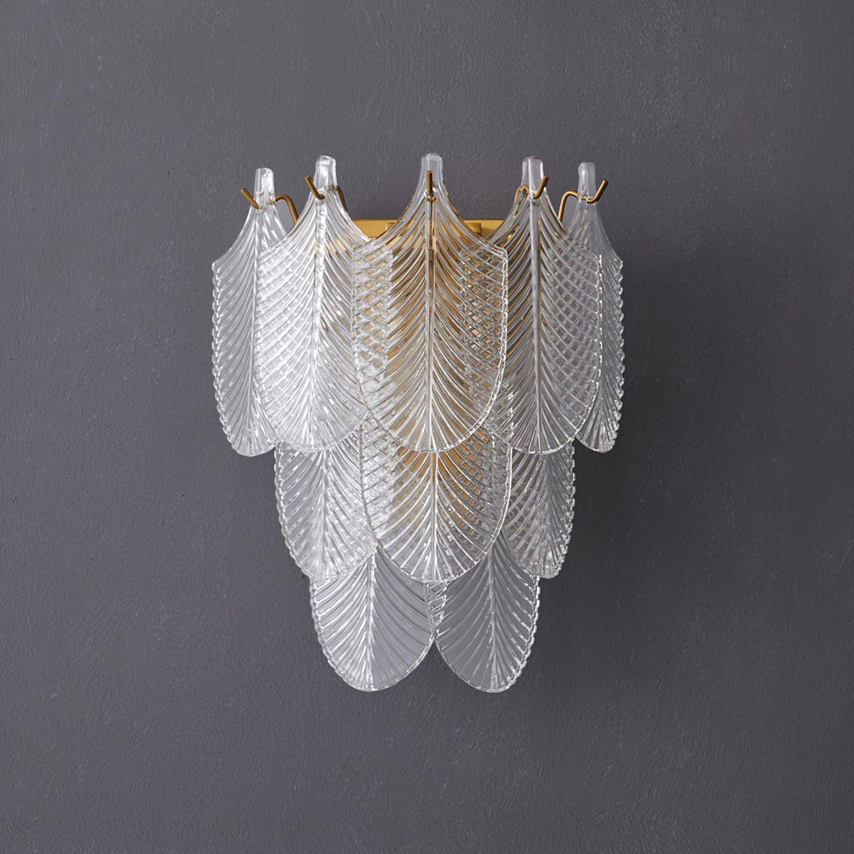 Eveno aplique de pared Metal vidrio inspirado en hojas