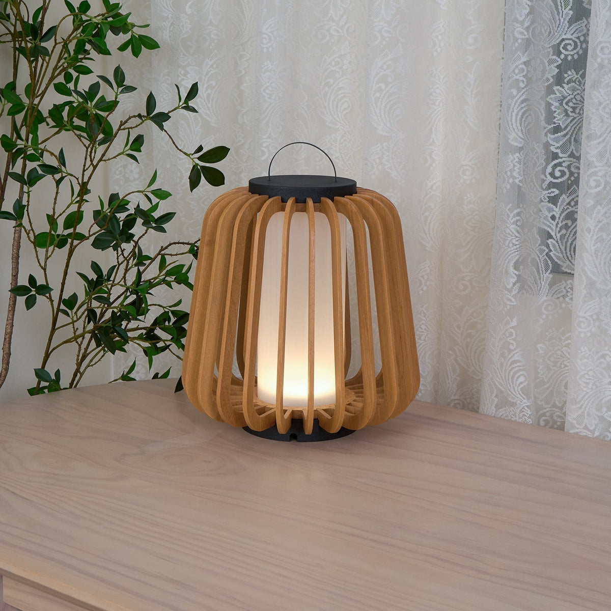 Slat luminaria exterior de mesa