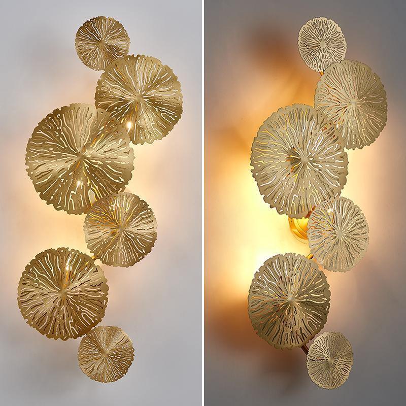 Rylso aplique de pared Lotus Leaf de latón