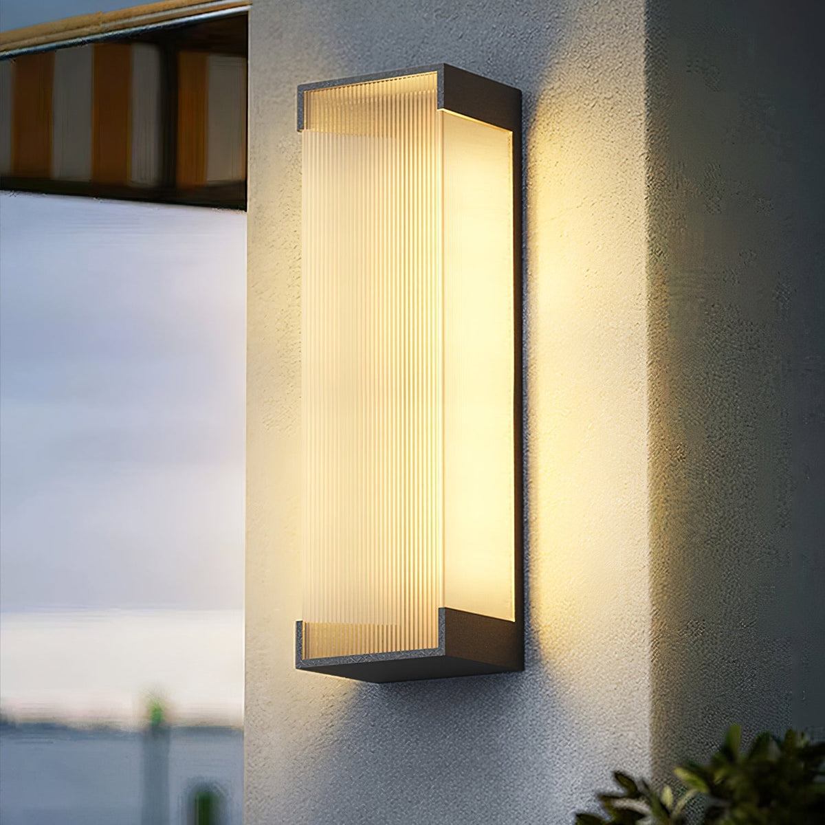 Elaerielle aplique de pared rectangular solar exterior único