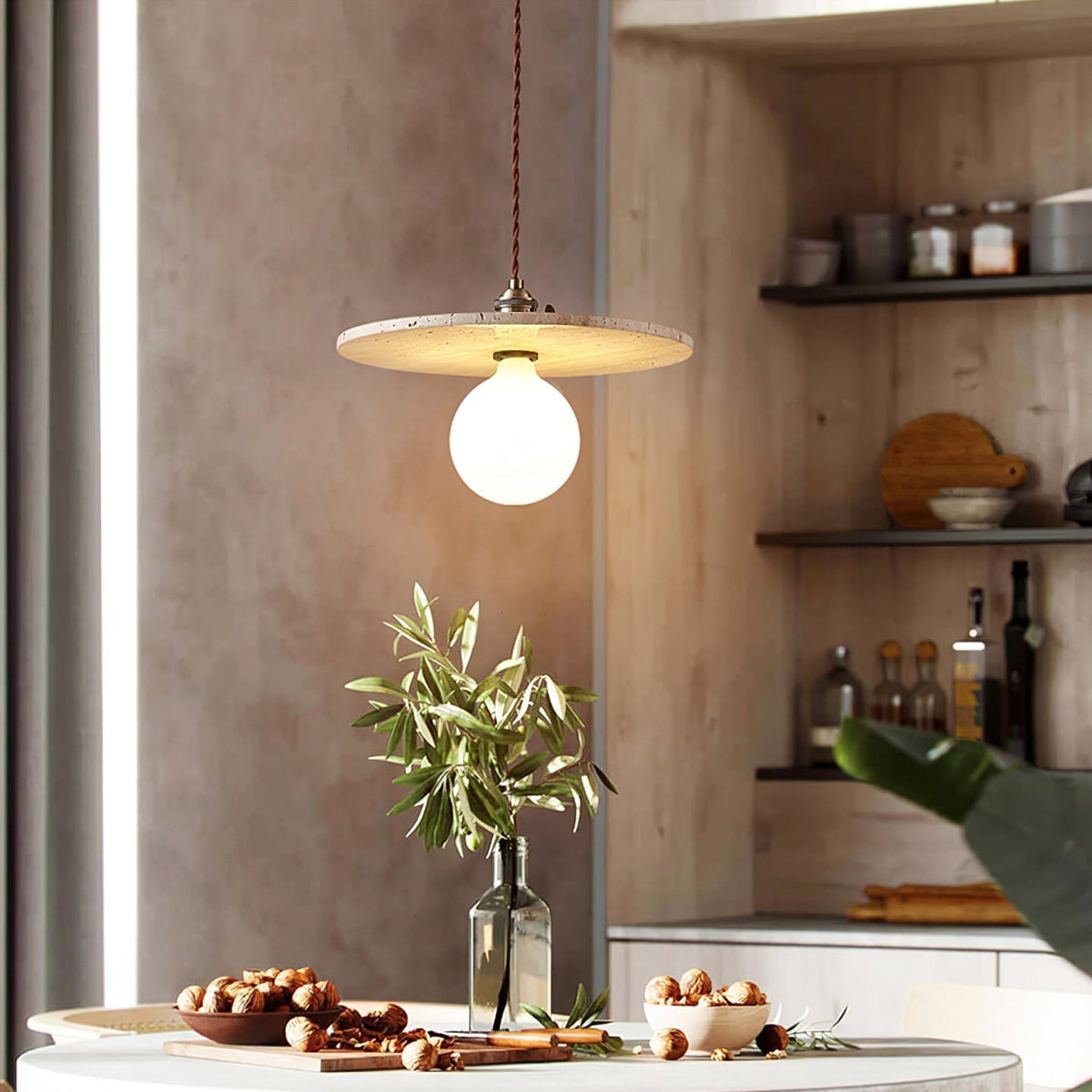 Tavaora lámpara colgante minimalista en travertino