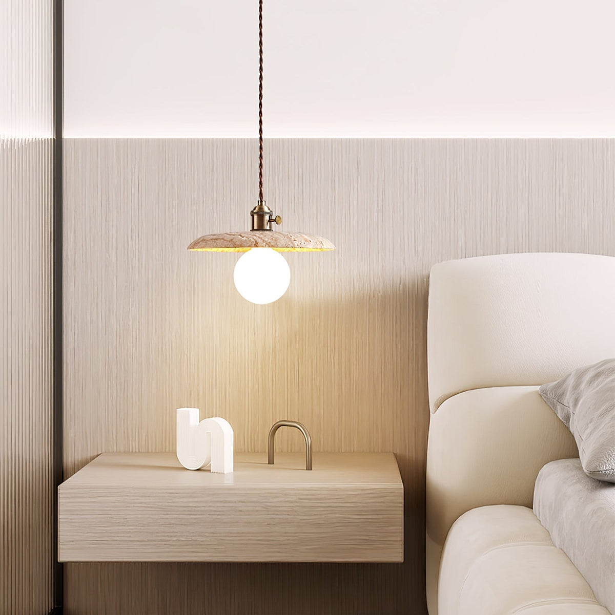 Tavaora lámpara colgante minimalista en travertino