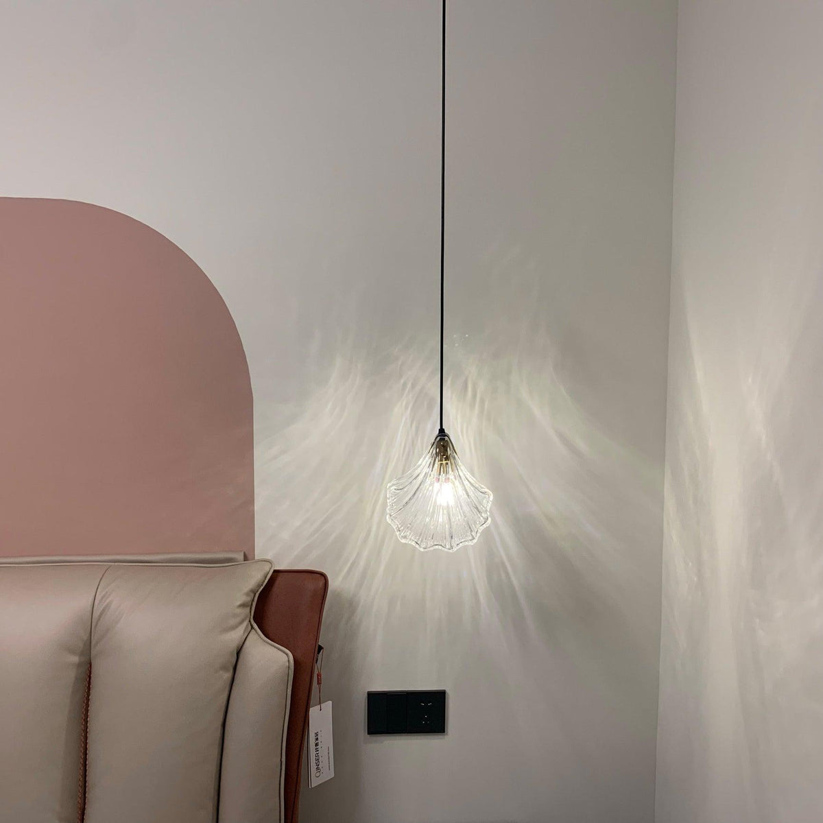 Veda lámpara colgante de vidrio con caparazón artístico y elegante