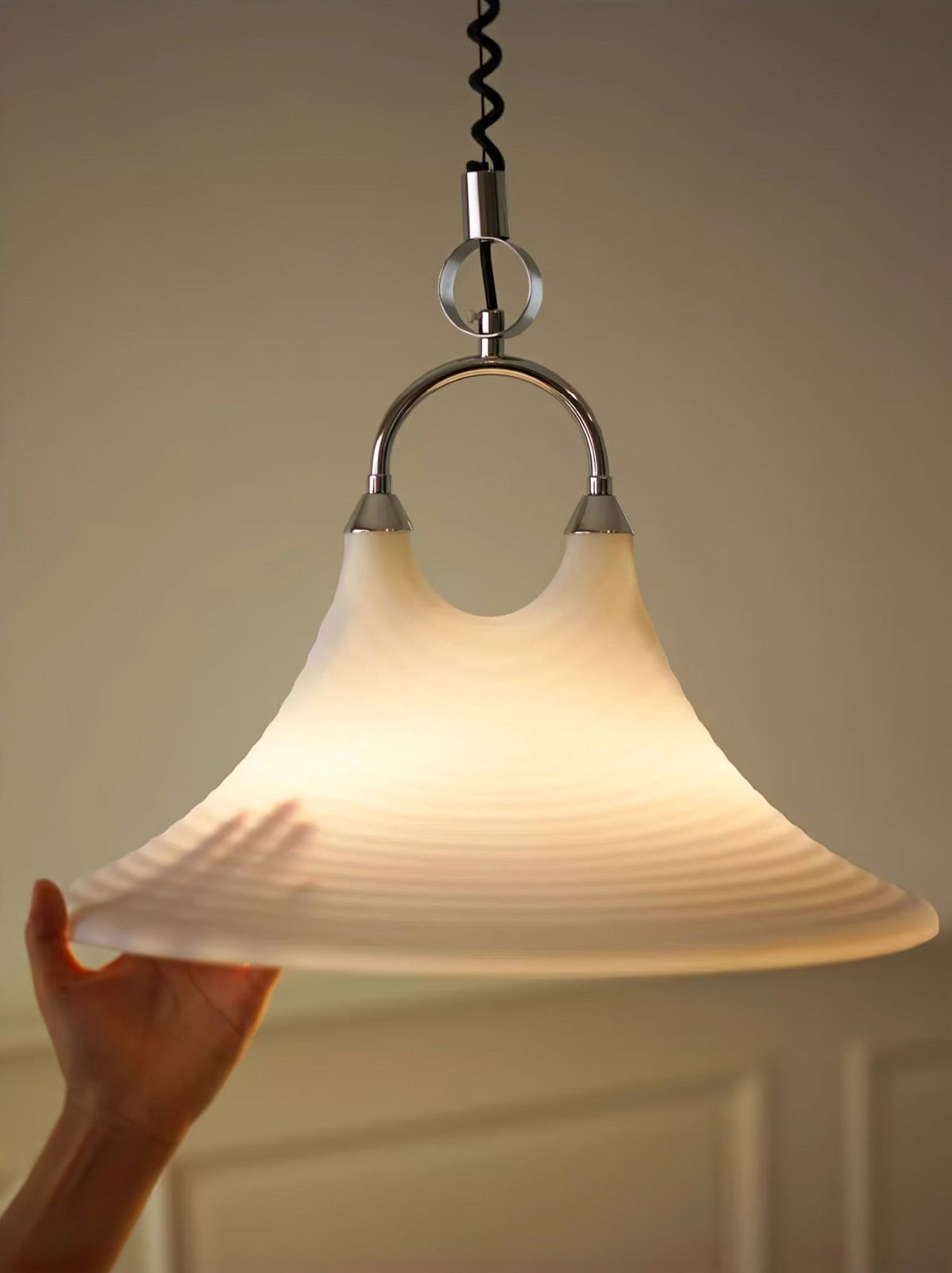 Aurmiros lámpara colgante moderna minimalista de vidrio con diseño en espiral