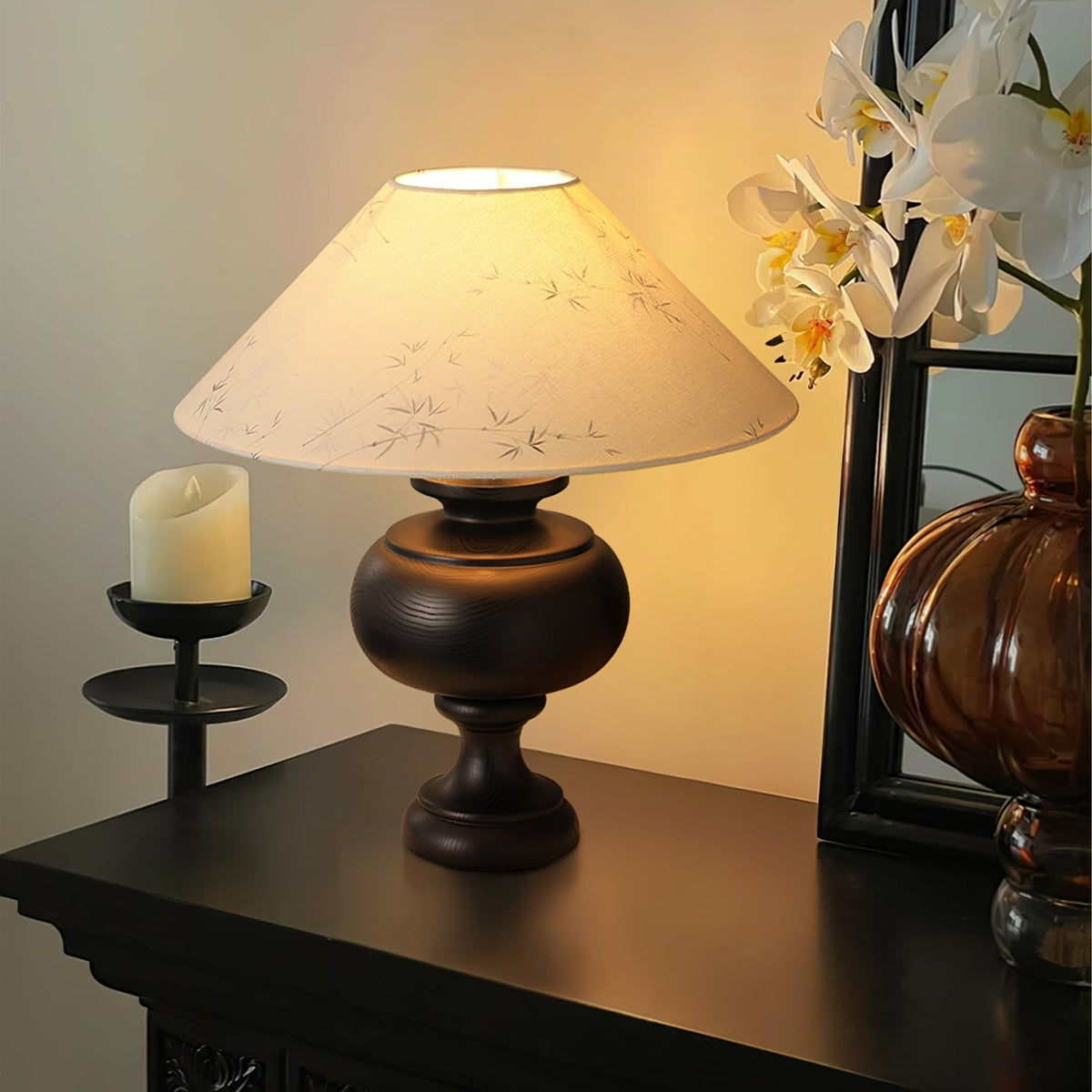 Culiril lámpara de mesa de tejido oriental