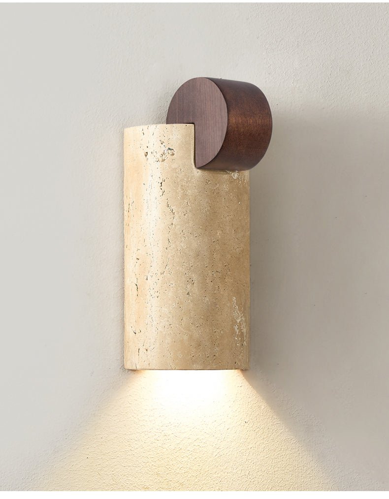 Velm aplique de pared Curve amarillo travertino