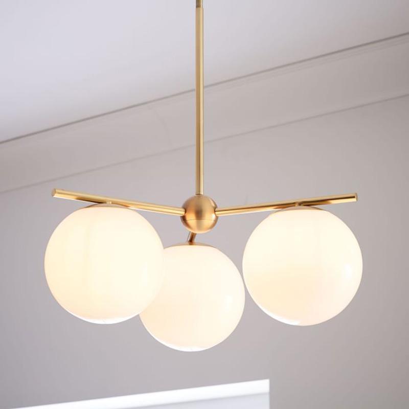 Casoella lámpara de araña esfera y tallo moderna dorada LED