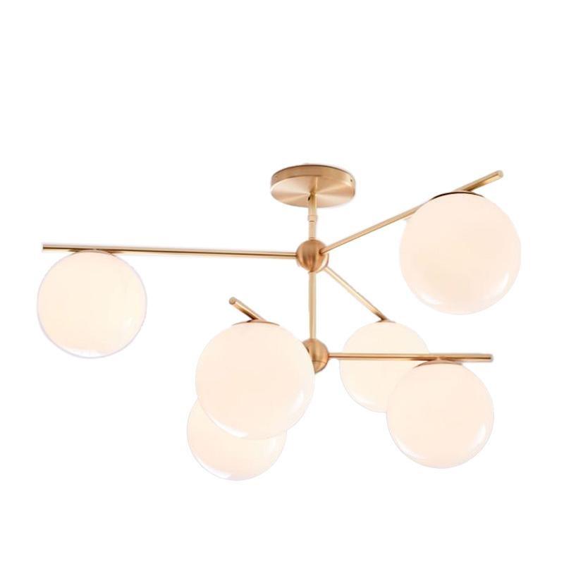 Casoella lámpara de araña esfera y tallo moderna dorada LED