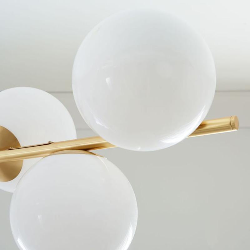 Casoella lámpara de araña esfera y tallo moderna dorada LED