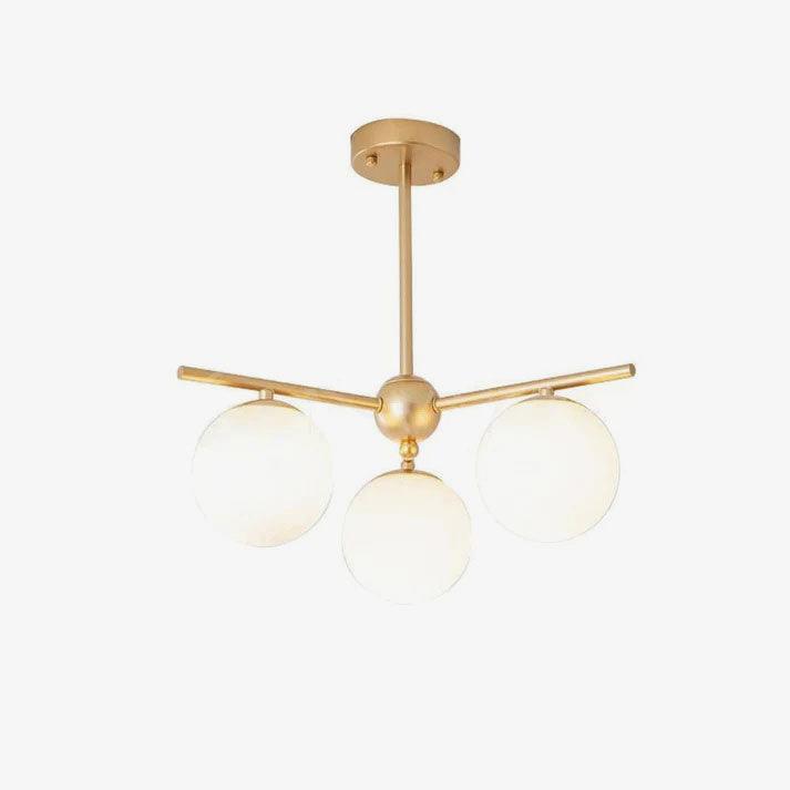 Casoella lámpara de araña esfera y tallo moderna dorada LED