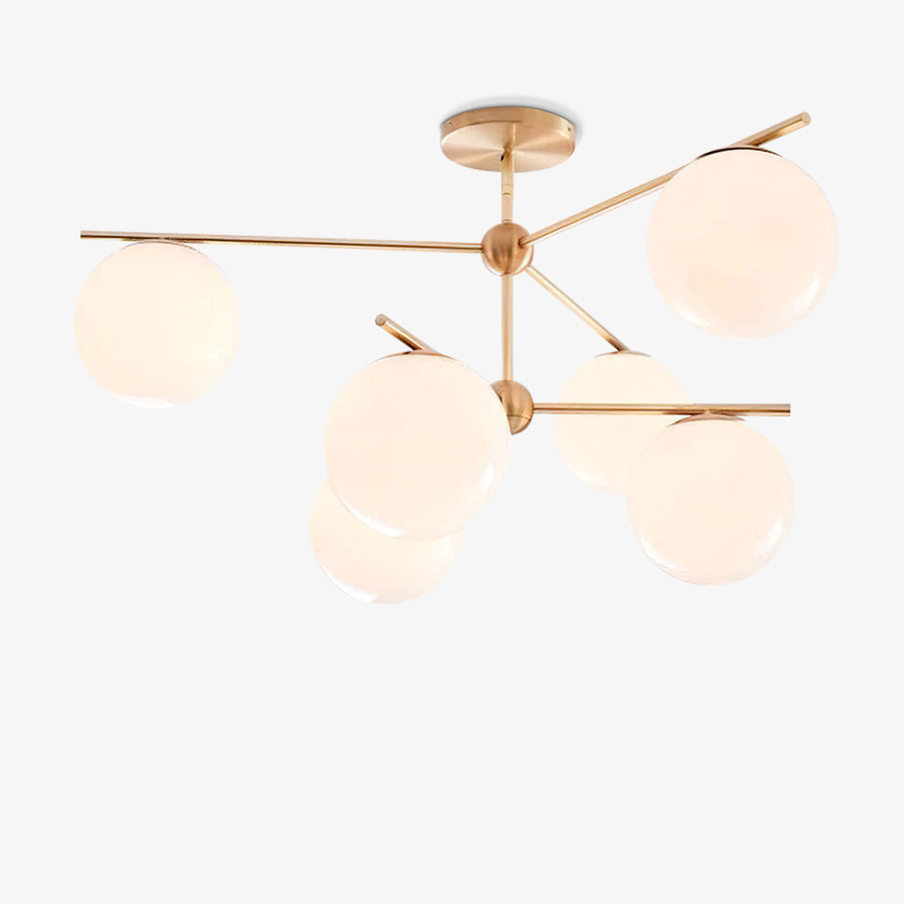 Casoella lámpara de araña esfera y tallo moderna dorada LED