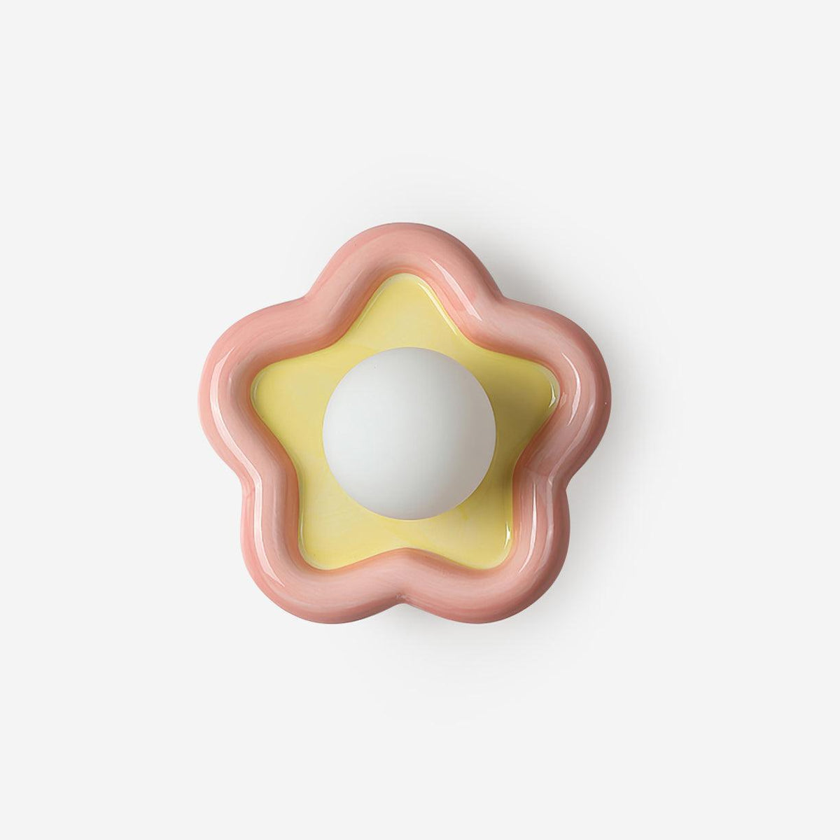 Petani aplique de pared rosa y amarillo forma flor