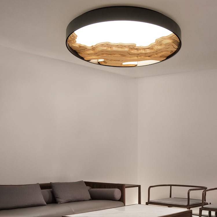 Rinaraine lámpara de techo de madera oriental natural