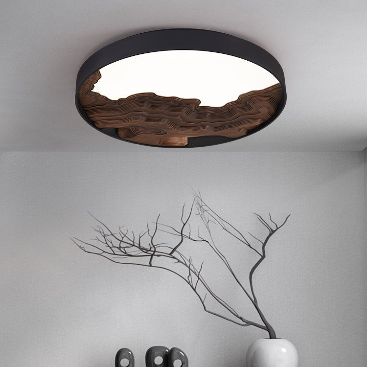 Rinaraine lámpara de techo de madera oriental natural