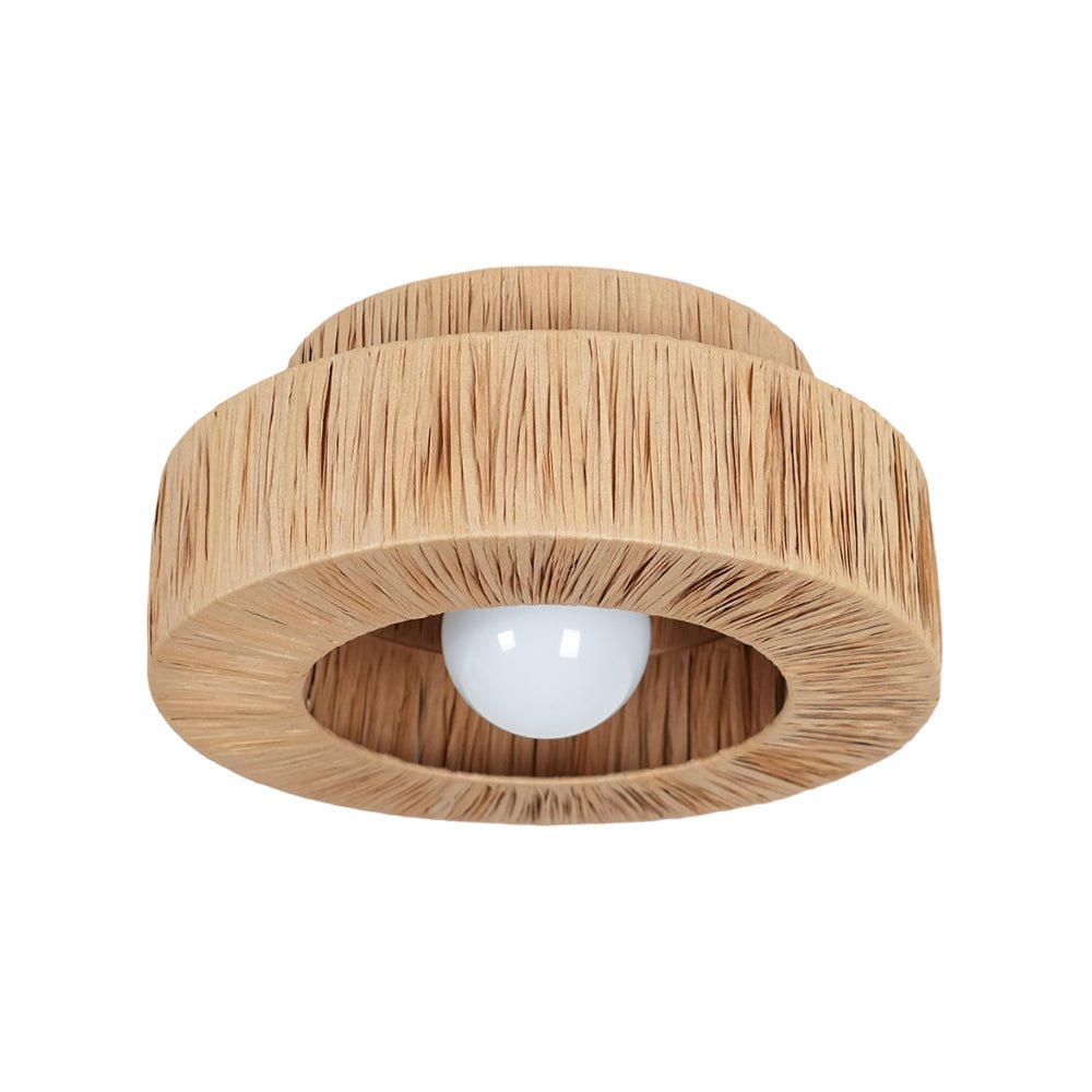 Ilthean lámpara de techo con paja natural artísticamente diseñada
