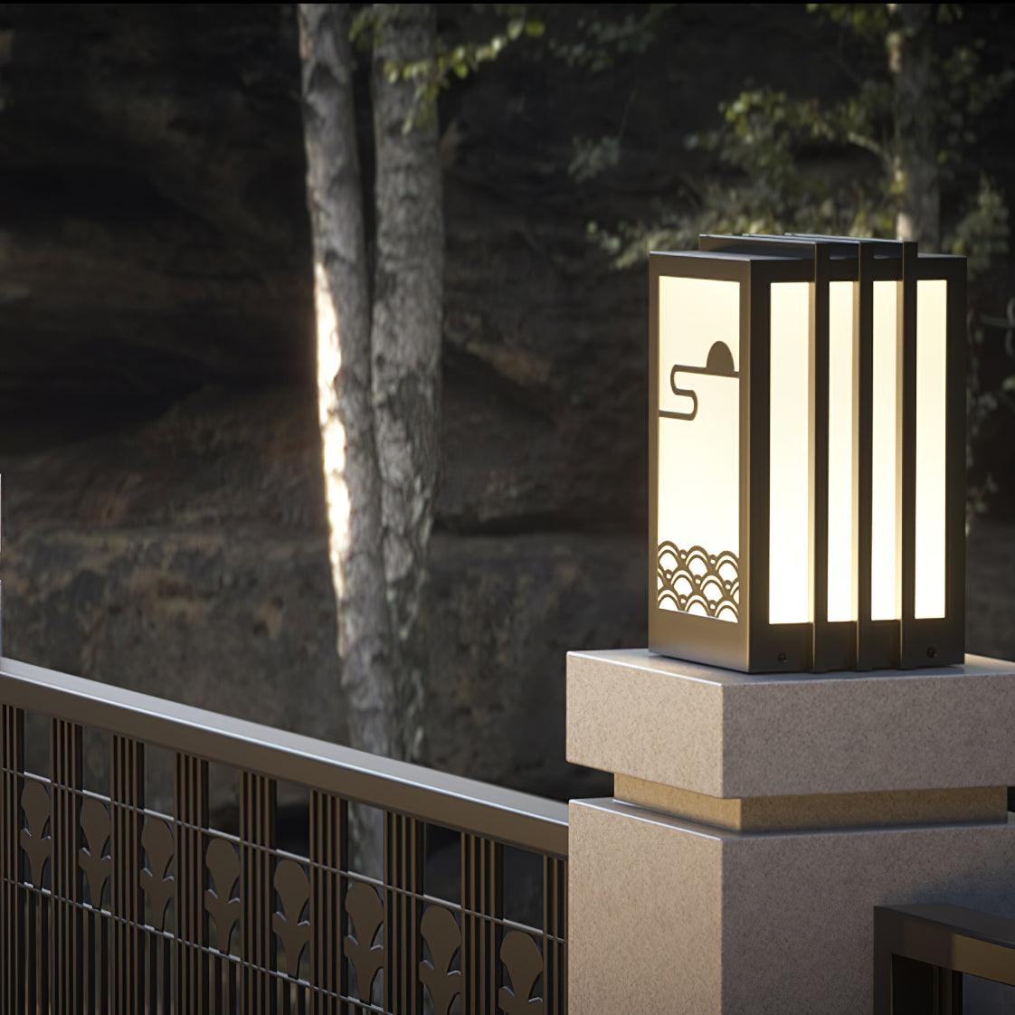 Rivenena luminaria exterior rectangular patrón amanecer minimalista para jardín