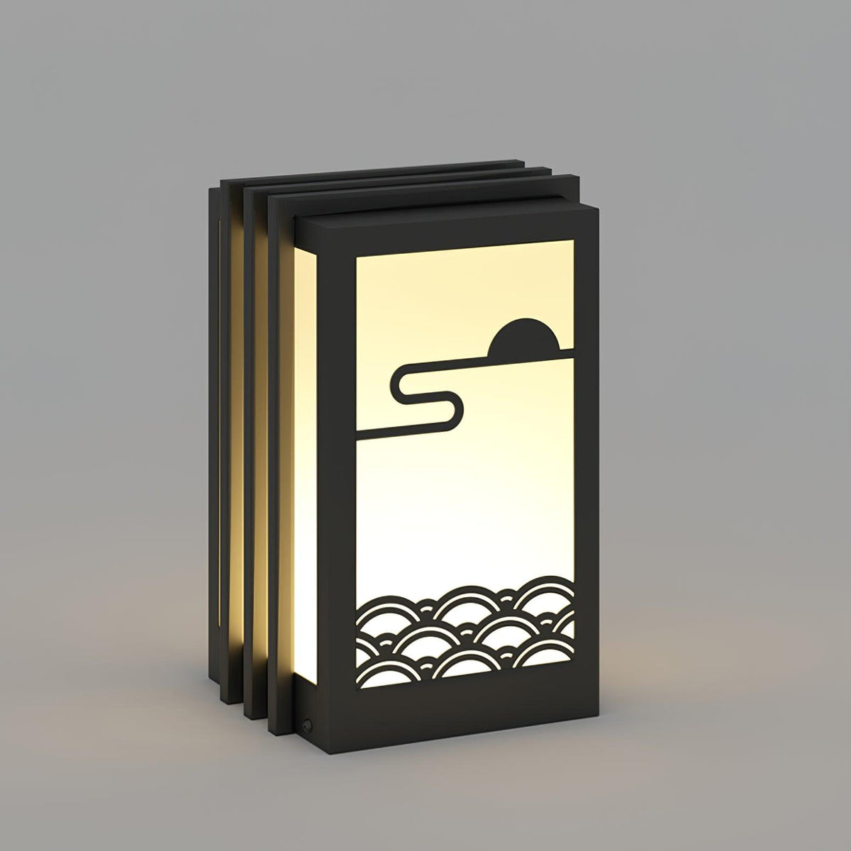Rivenena luminaria exterior rectangular patrón amanecer minimalista para jardín