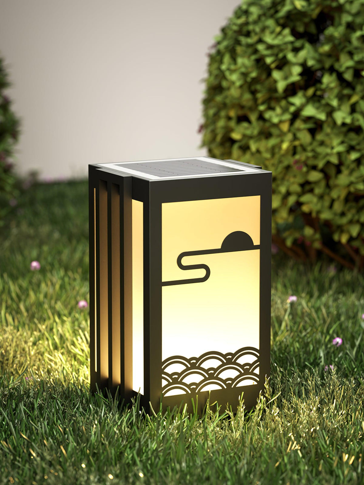 Rivenena luminaria exterior rectangular patrón amanecer minimalista para jardín