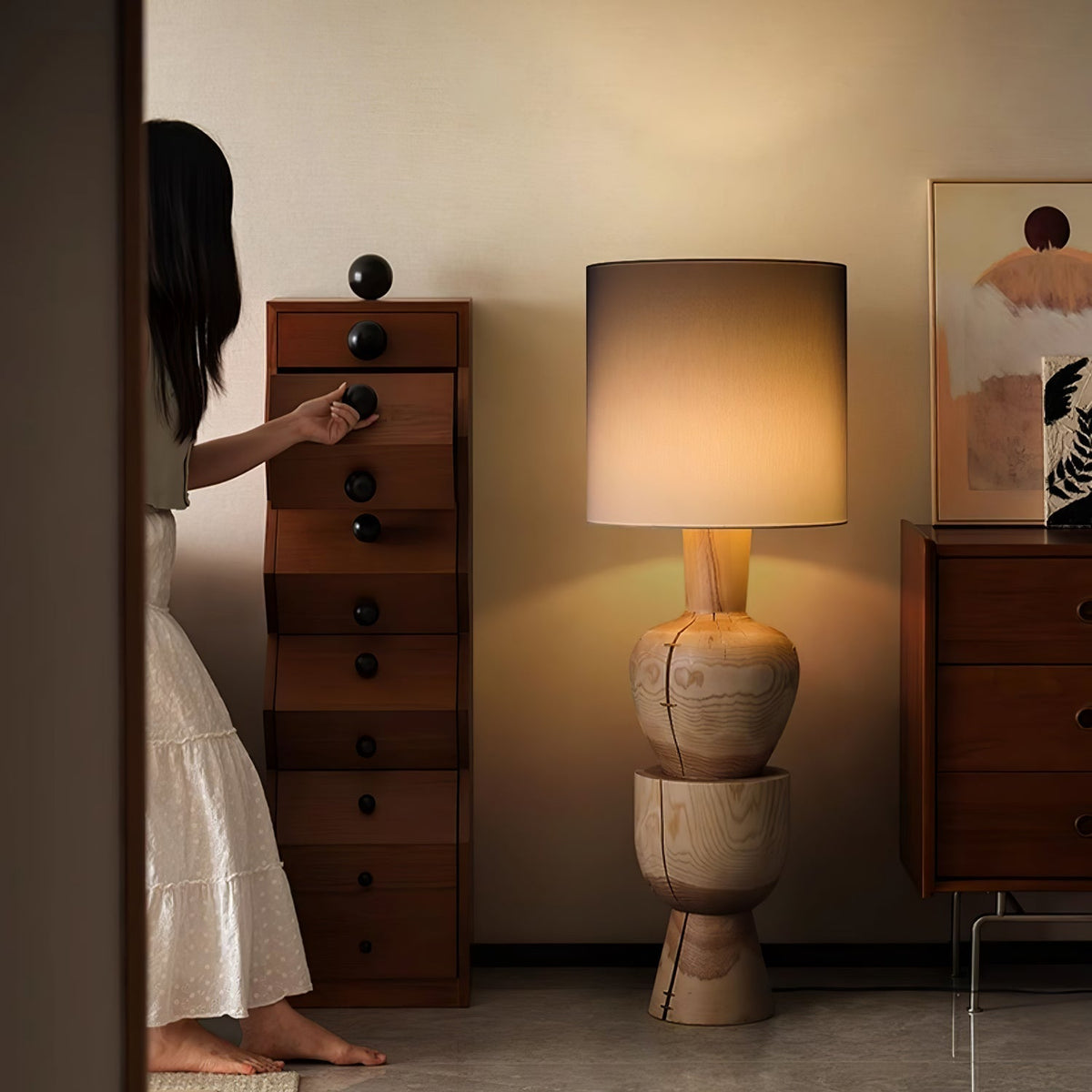 Flynis lámpara de mesa de madera