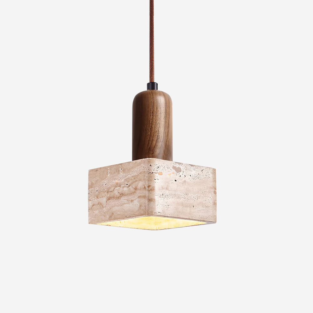 Lava lámpara colgante cuadrada de travertino