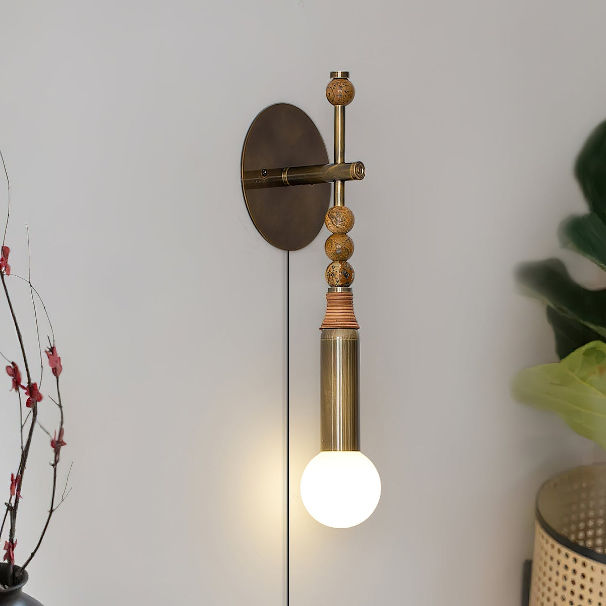 Evilor aplique de pared Premium elegancia con enchufe en mármol enchufable