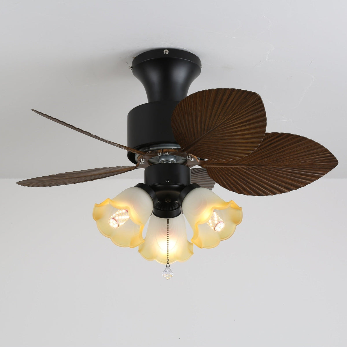 Marvella ventilador de techo con luz Vintage de madera