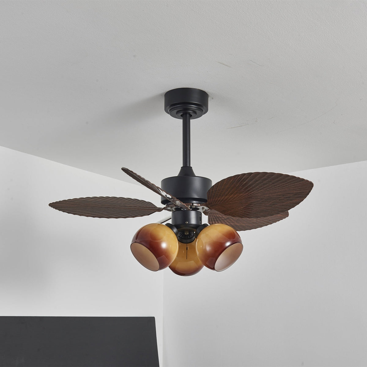 Rinaleria ventilador de techo con luz Vintage de madera