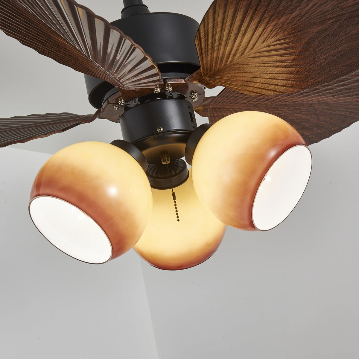 Rinaleria ventilador de techo con luz Vintage de madera