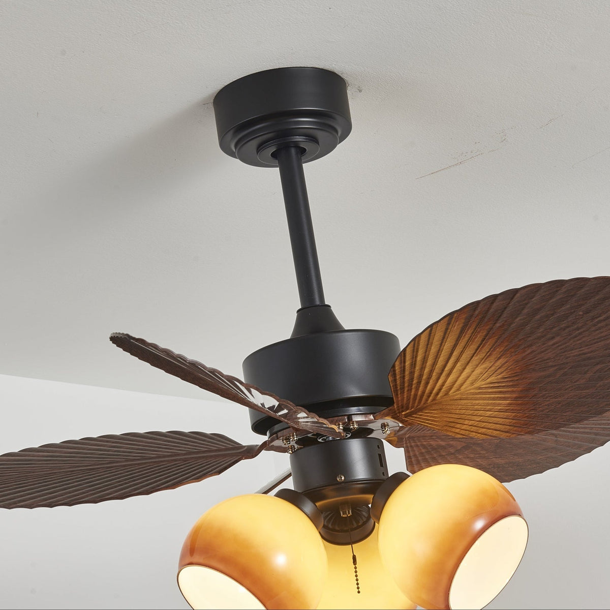 Rinaleria ventilador de techo con luz Vintage de madera