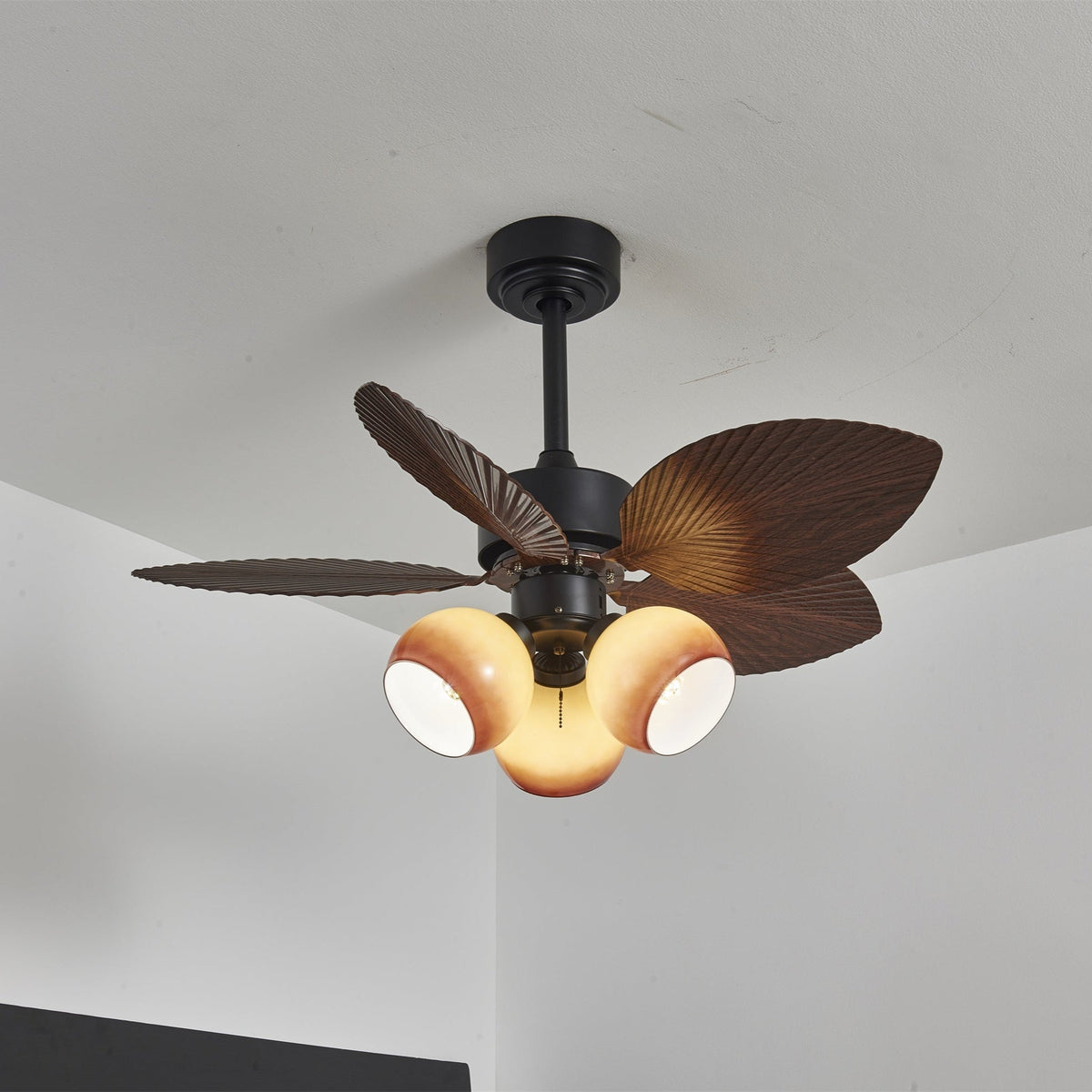 Rinaleria ventilador de techo con luz Vintage de madera