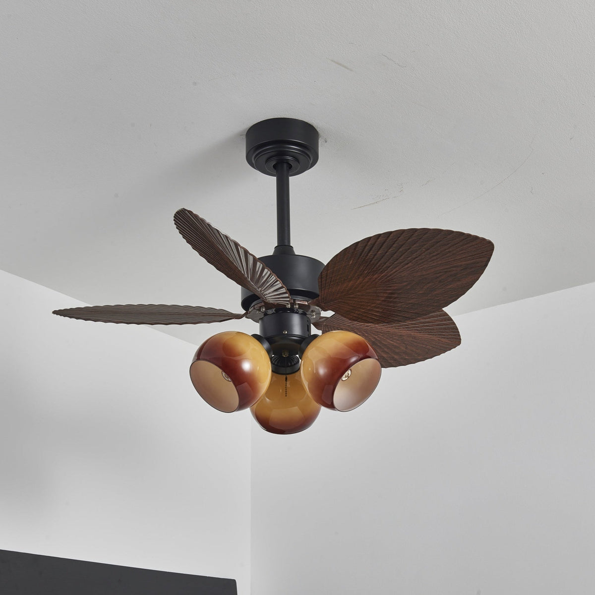 Rinaleria ventilador de techo con luz Vintage de madera