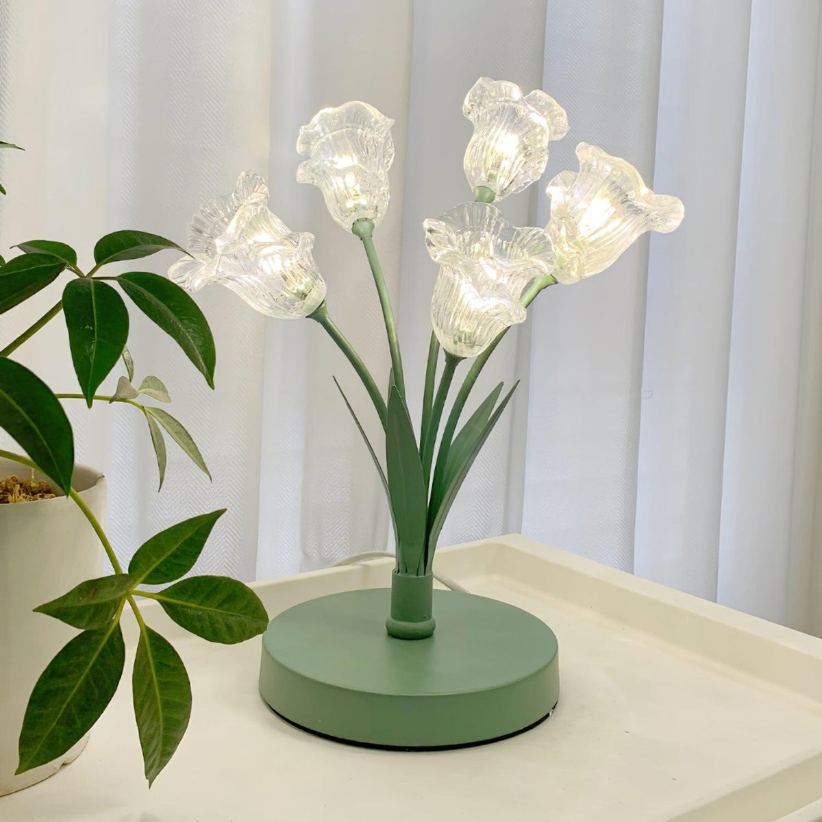 Aurdoril lámpara de mesa de vidrio whimsical