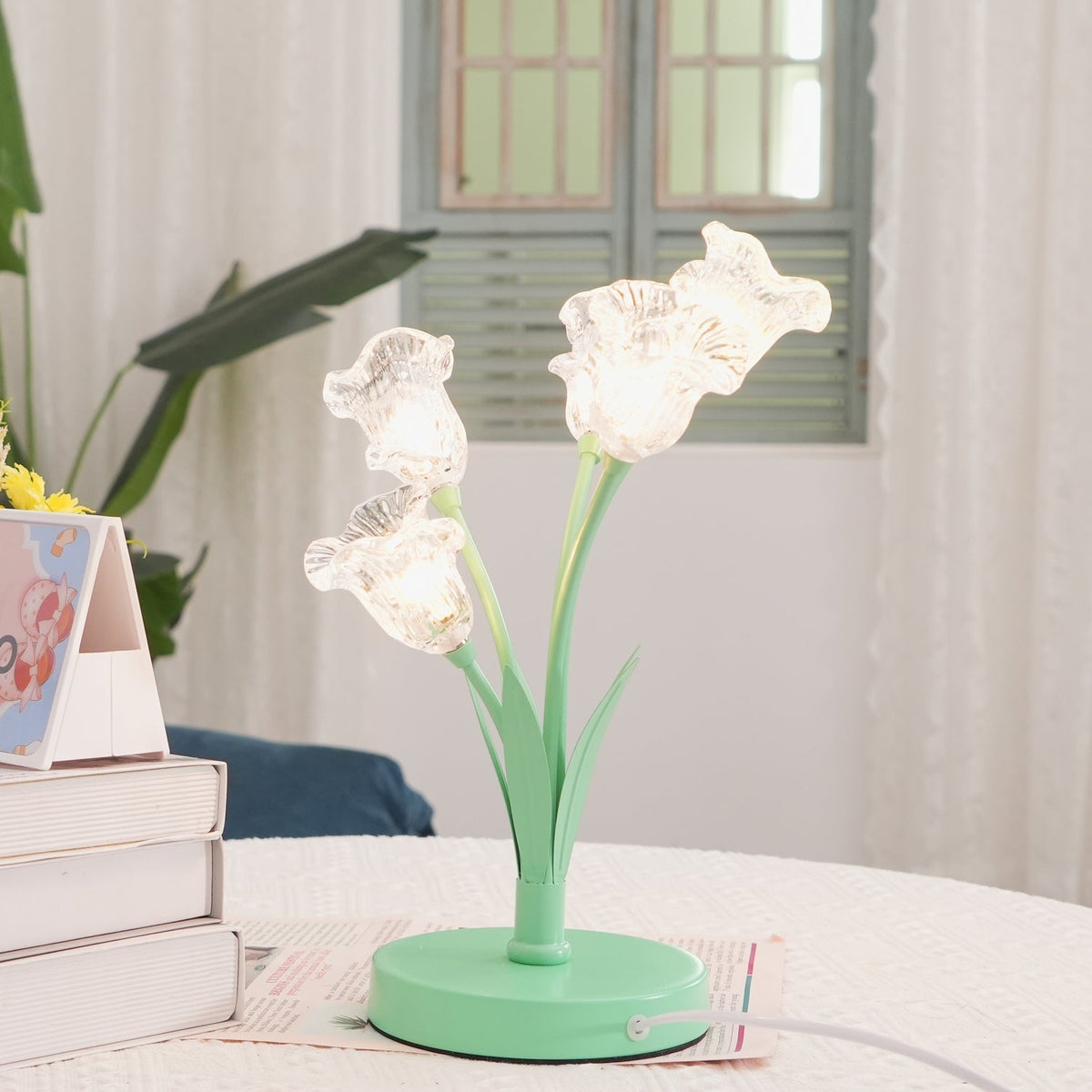 Aurdoril lámpara de mesa de vidrio whimsical