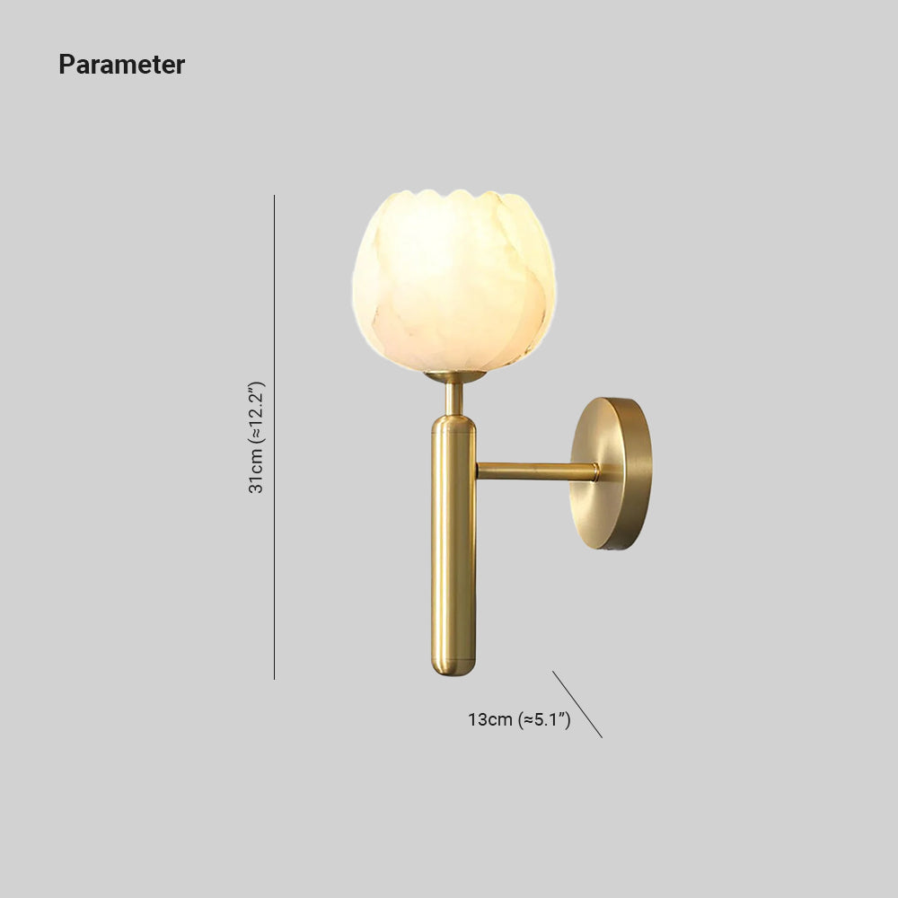 Nivarina aplique de pared Floral alabastro latón